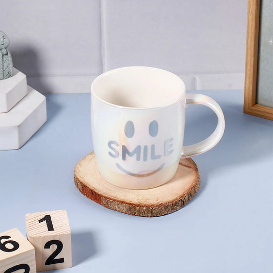 Smile Face Iridescent Ceramic Mug