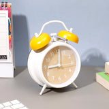 Yellow Twin Bell Alarm Clock with Geometric Dial