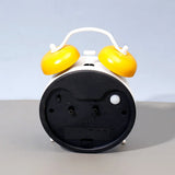 Yellow Twin Bell Alarm Clock with Geometric Dial