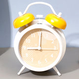 Yellow Twin Bell Alarm Clock with Geometric Dial