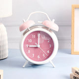 Pink Twin Bell Alarm Clock with Geometric Dial