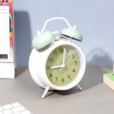 Green Twin Bell Alarm Clock with Geometric Dial