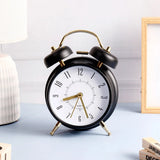Black & Gold Twin Bell Alarm Clock