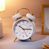 White & Gold Twin Bell Alarm Clock