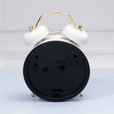 White & Gold Twin Bell Alarm Clock