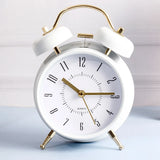 White & Gold Twin Bell Alarm Clock