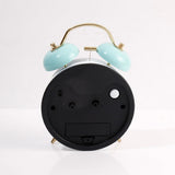 Mint Green Dial Twin Bell Alarm Clock with Aqua Bells