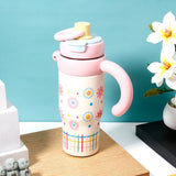 Floral Print Sipper Tumbler with Handle