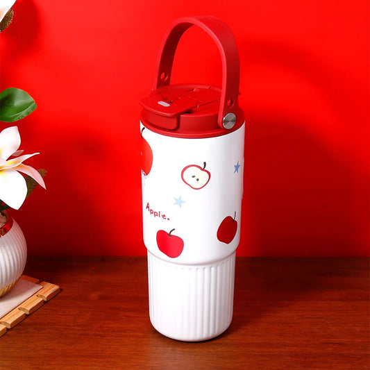 Apple and Strawberry Print Sipper Tumbler