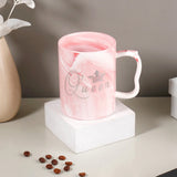 Set of 2 King & Queen Marble Effect Ceramic Mugs