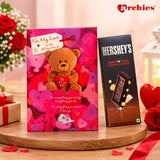 For My Love With All My Heart Romantic Greeting Card With Chocolate