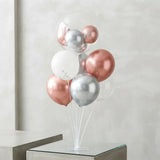 Rose Gold & Silver Balloon Stand Bouquet