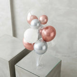 Rose Gold & Silver Balloon Stand Bouquet