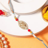 Brother Charm Pearl Bead Rakhi with Dry Fruits