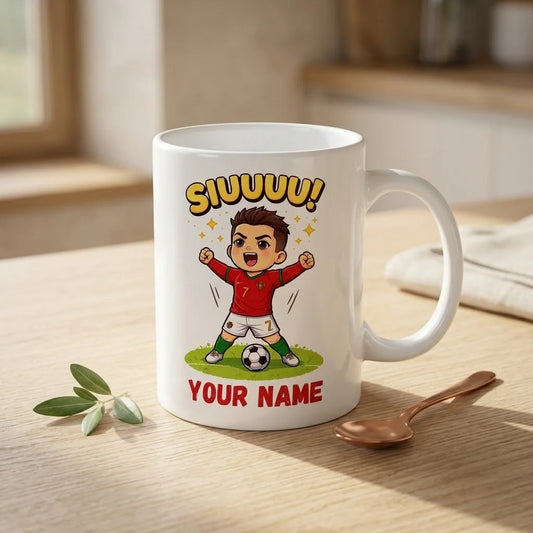 Personalized Football Fan Coffee Mug with Custom Name