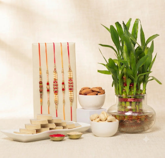 Precious Bond Rakhi Hamper With Kaju Katli And Dry Fruits