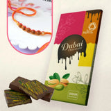Grand Rudraksha Rakhi with So Moorish Dubai Chocolate