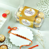 Splendid Rudraksha Rakhi with Ferrero Rocher