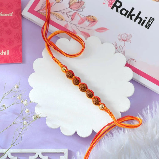 Grand Rudraksha Rakhi with So Moorish Dubai Chocolate