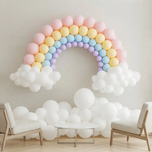 Rainbow & Clouds Balloon Backdrop Decor