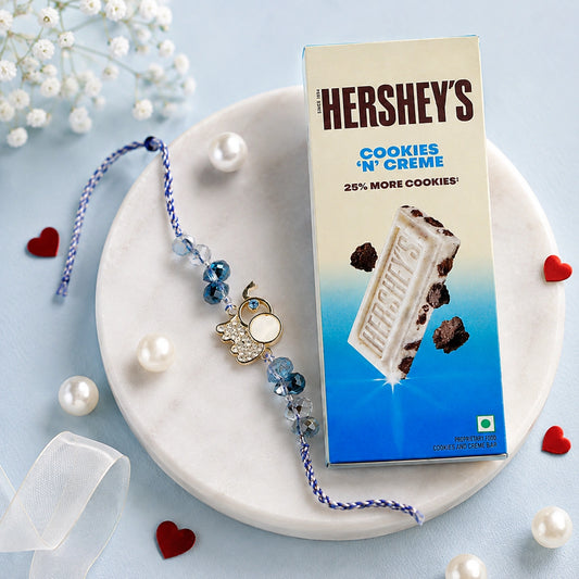 Crystal Beaded Lumba Rakhi with Hershey's Cookies 'N' Creme