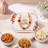 Rudraksh Pearl Bead Bracelet Rakhi with Dry Fruits