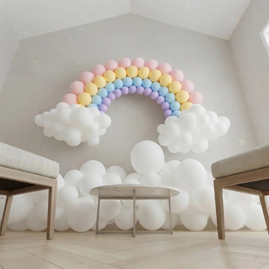 Rainbow & Clouds Balloon Backdrop Decor