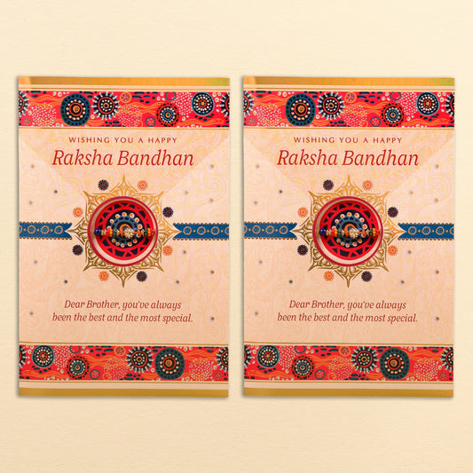 Raksha Bandhan Wishes Greeting Card With Envelope Pack of 2