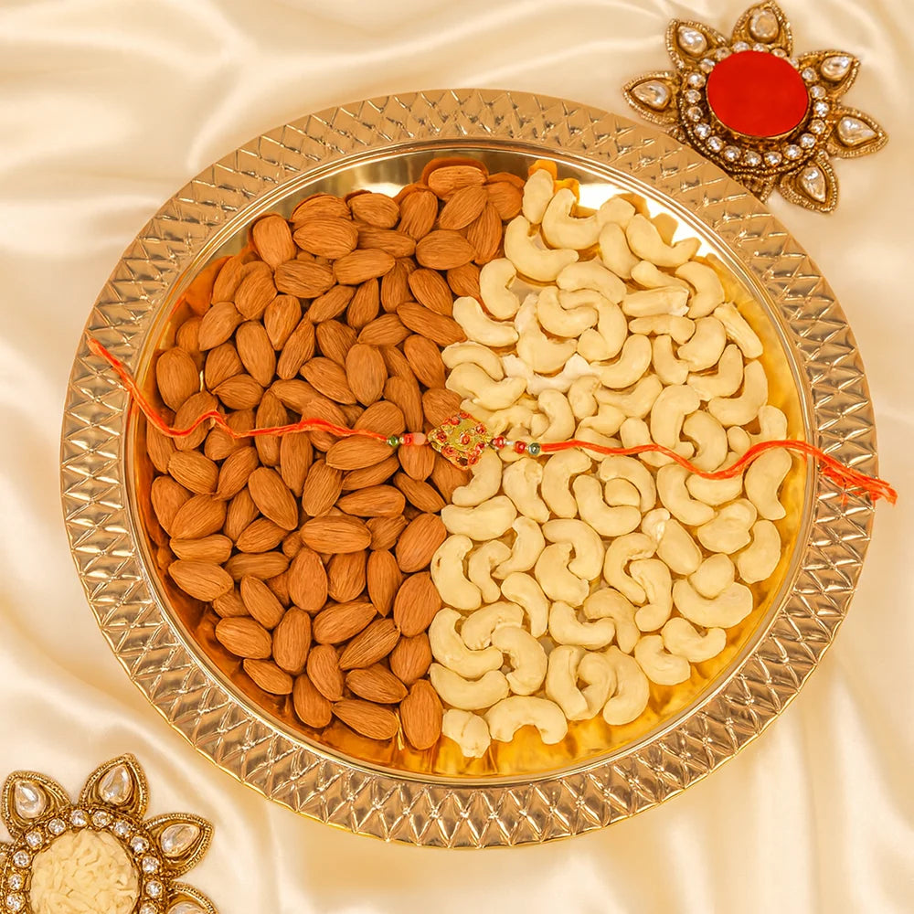Designer Rakhi and Dry Fruit Thali