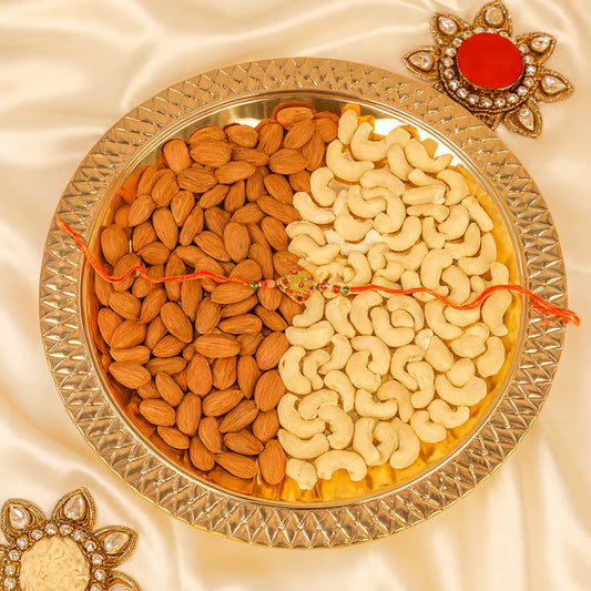 Designer Rakhi and Dry Fruit Thali