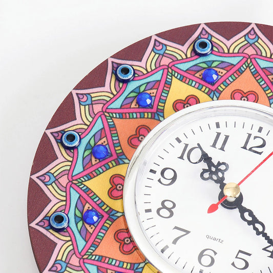 Handpainted Mandala Wall Hanging Clock