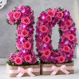 26 Pink Roses, Purple Daisy & Orchid Jute Bouquet - Luxury Anniversary Gift