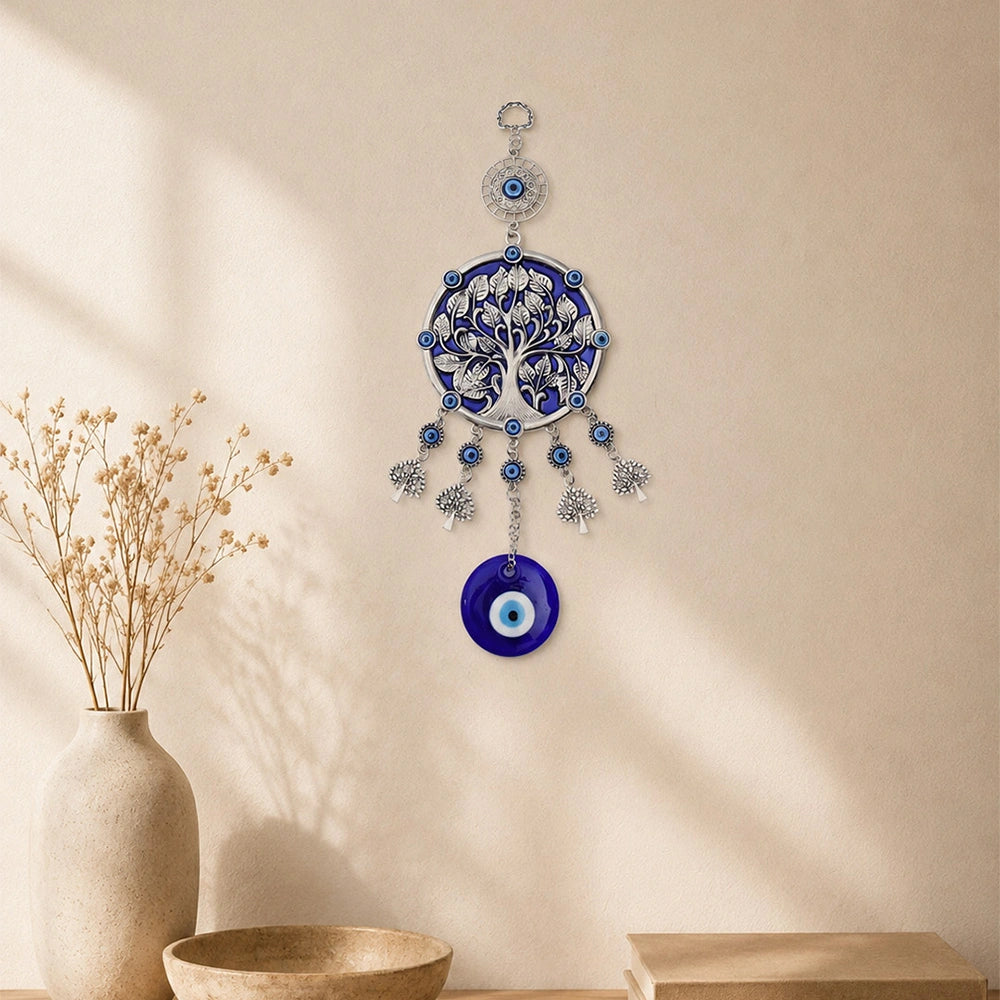 Floral Tassel Charm Evil Eye Wall Hanging