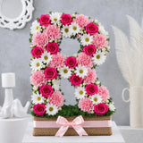 White Daisy, Pink Rose & Carnation Mixed Bouquet - Personalised Birthday Gift