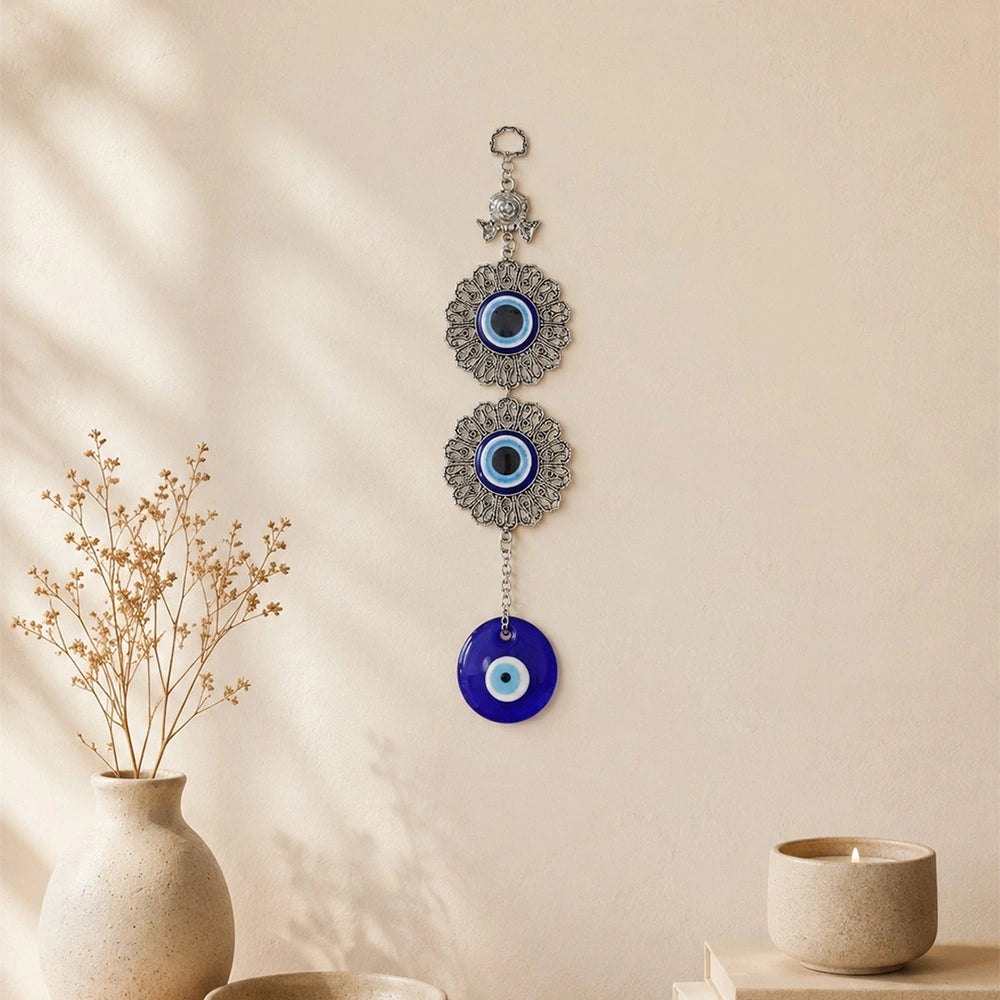 Silver Nazar Amulet Evil Eye Wall Hanging