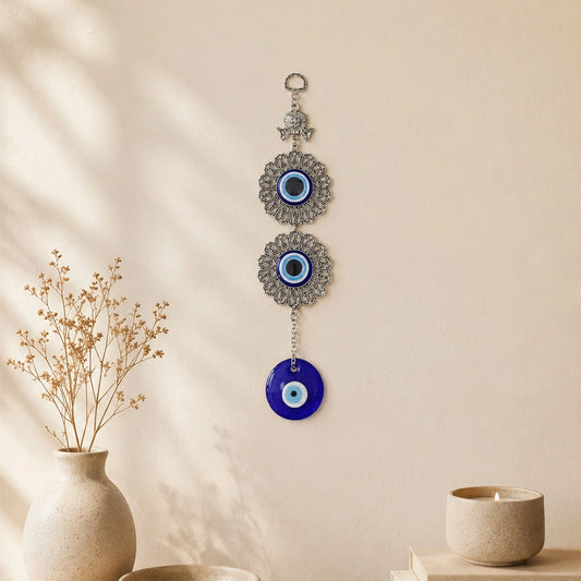 Silver Nazar Amulet Evil Eye Wall Hanging