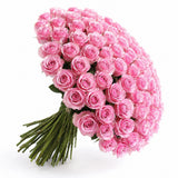 100 Pink Roses Grand Hand-Tied Bouquet - Luxury Milestone Anniversary Gift