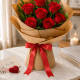 6 Red Roses Love Bouquet - Classic Valentine's Day & Anniversary Flower Gift