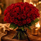 50 Red Roses Grand Hand-Tied Bouquet - Ultimate Valentine's Day & Anniversary Gift