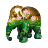 Golden Lotus Elephant Statue | By Elephant Parade