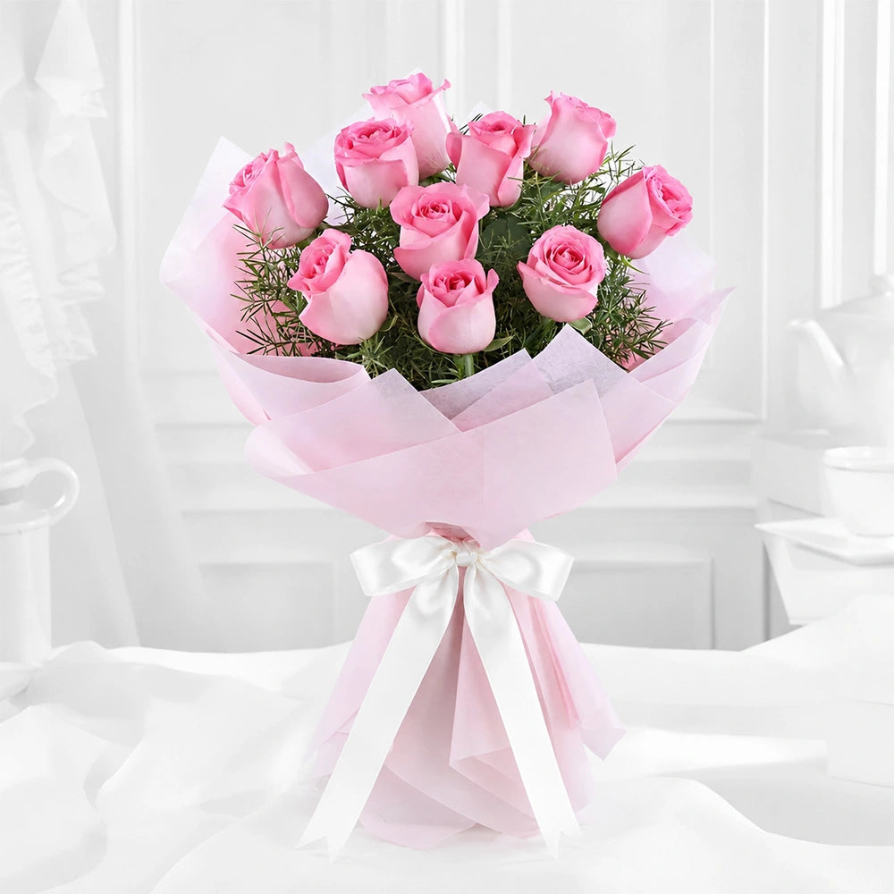 Send Pink Rose Bouquet Online - Same Day Delivery | Archies