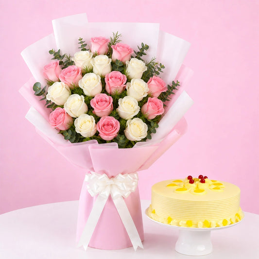 Roses & Cake Combo Online - Same Day Delivery | Archies