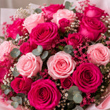 Buy 35 Aqua Pink and Dark Pink Roses Bouquet Online - Same Day Delivery | Archies