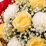 Buy Yellow Roses & White Carnations Mixed Bouquet Online | Archies