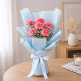 6 Pink Carnation Blush Bouquet - Elegant Mother's Day & Anniversary Flower Gift
