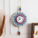 Boho Floral Mandala Wall Hanging Clock