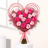 17 Pink Roses Dual-Tone Arrangement