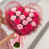 17 Pink Roses Dual-Tone Arrangement