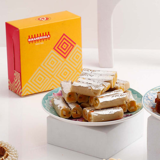 Goodness Hamper - Kaju Rolls, Dhodha Barfi and Dry Fruits