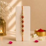 Rudraksha Rakhi with Cadbury Temptations Almond Chocolates | Divine Rakhi Combo